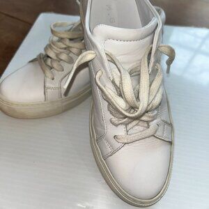 M. Gemi White Leather Sneakers, Ladies Size 36.5, made in Italy